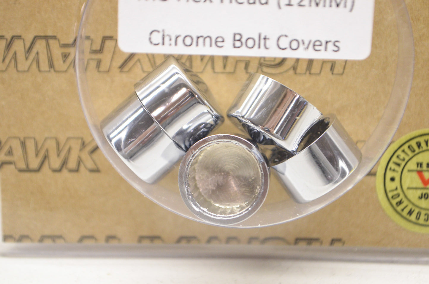 New Highway Hawk Chrome M8 Hex Head Bolt Covers 5Pk 12mm
