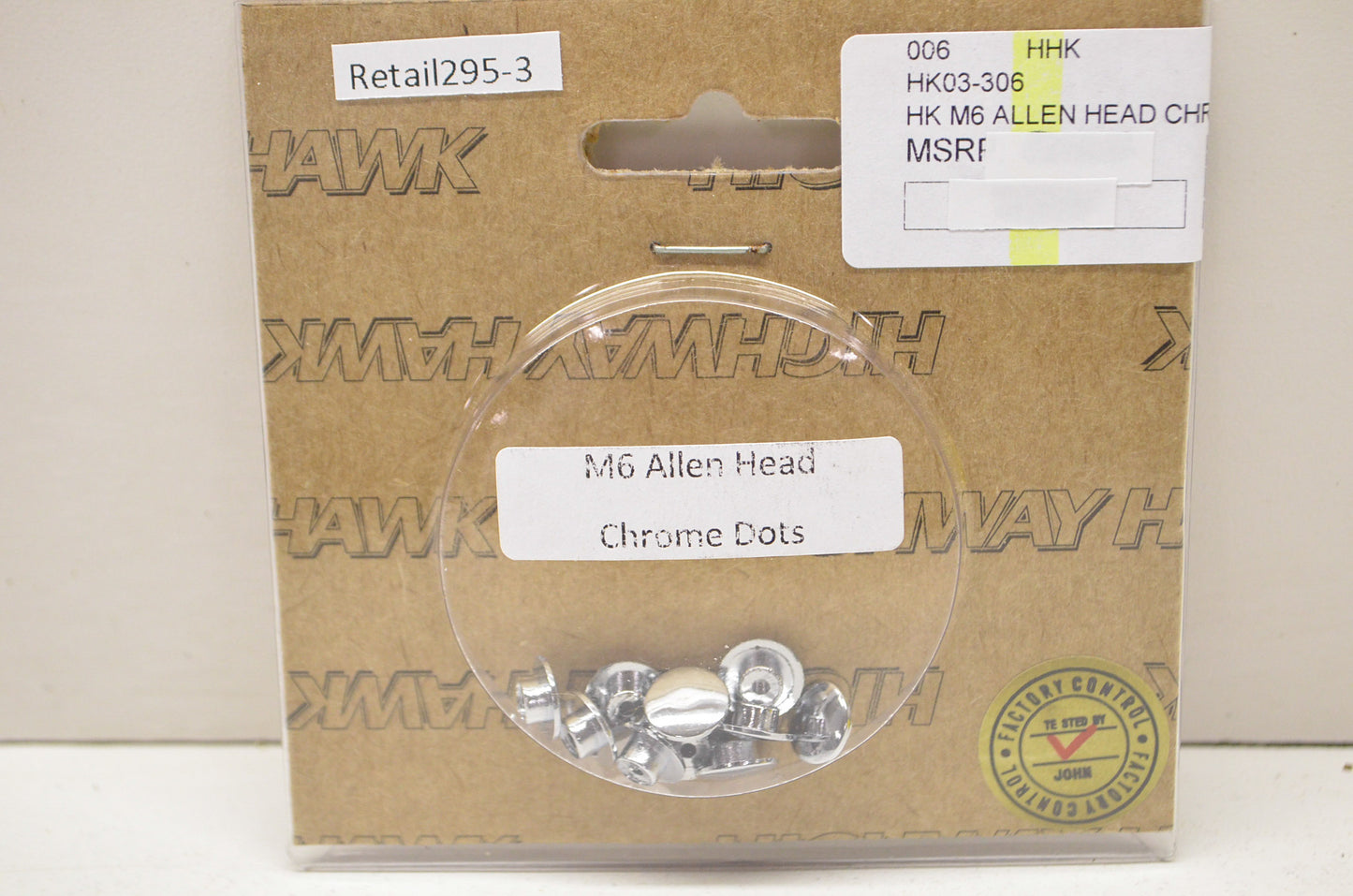 New Highway Hawk Chrome M6 Allen Head Bolt Covers 10Pk