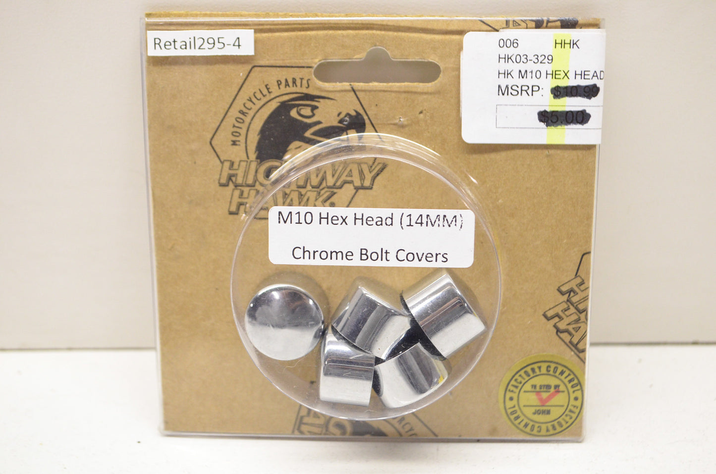 New Highway Hawk Chrome M10 Hex Head Bolt Covers 5Pk 14mm