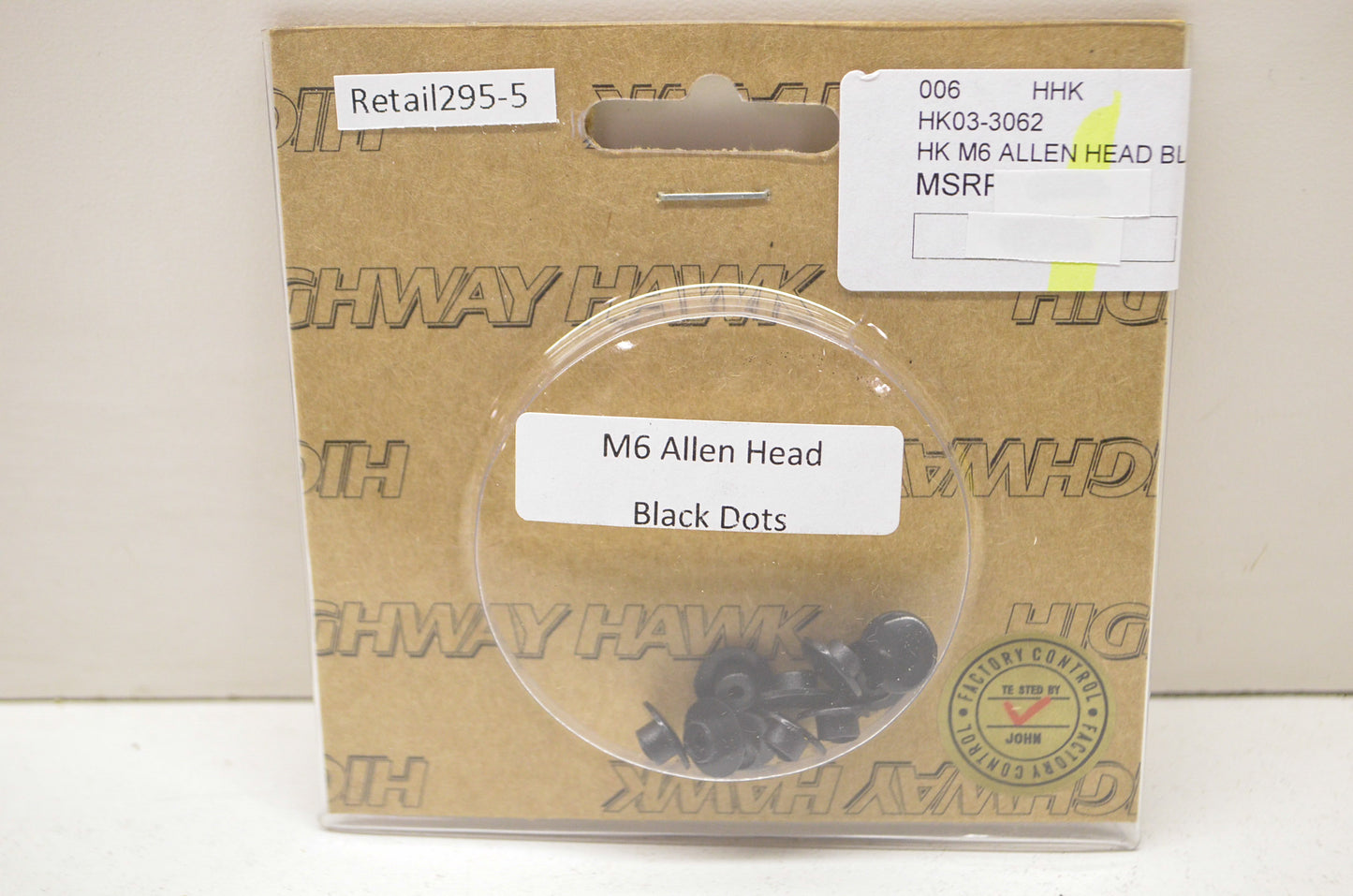 New Highway Hawk Black M6 Allen Head Dot Covers 10Pk