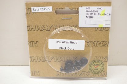 New Highway Hawk Black M6 Allen Head Dot Covers 10Pk