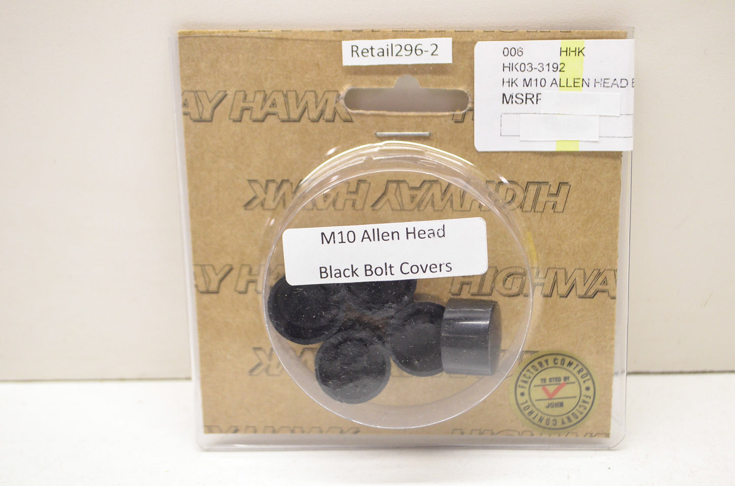 New Highway Hawk Black M10 Allen Head Bolt Covers 5Pk