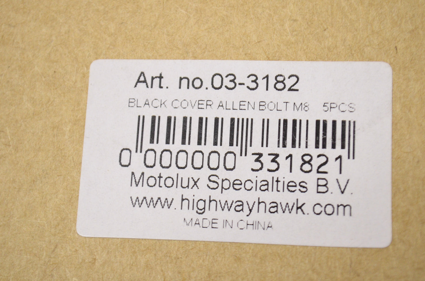 New Highway Hawk Black M8 Allen Head Bolt Covers 5Pk
