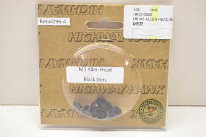 New Highway Hawk Black M5 Allen Head Dot Covers 10Pk