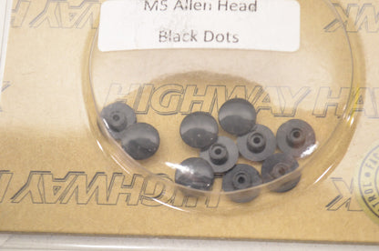 New Highway Hawk Black M5 Allen Head Dot Covers 10Pk