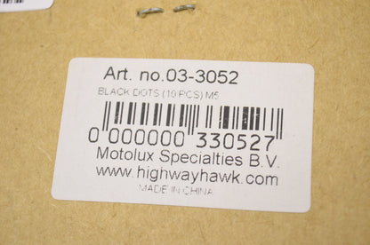 New Highway Hawk Black M5 Allen Head Dot Covers 10Pk