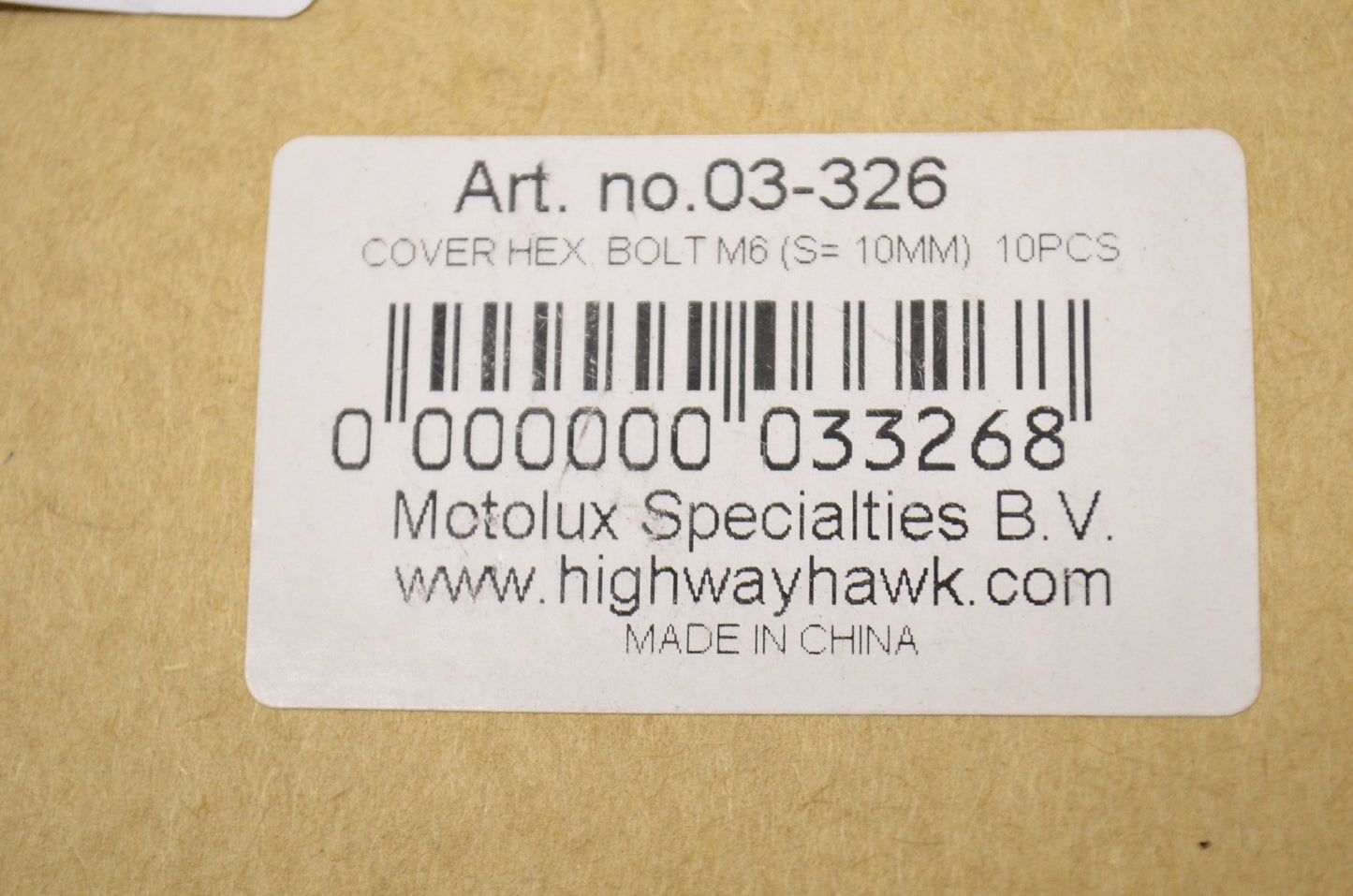 New Highway Hawk Chrome M6 Hex Head Bolt Covers 10Pk 10mm