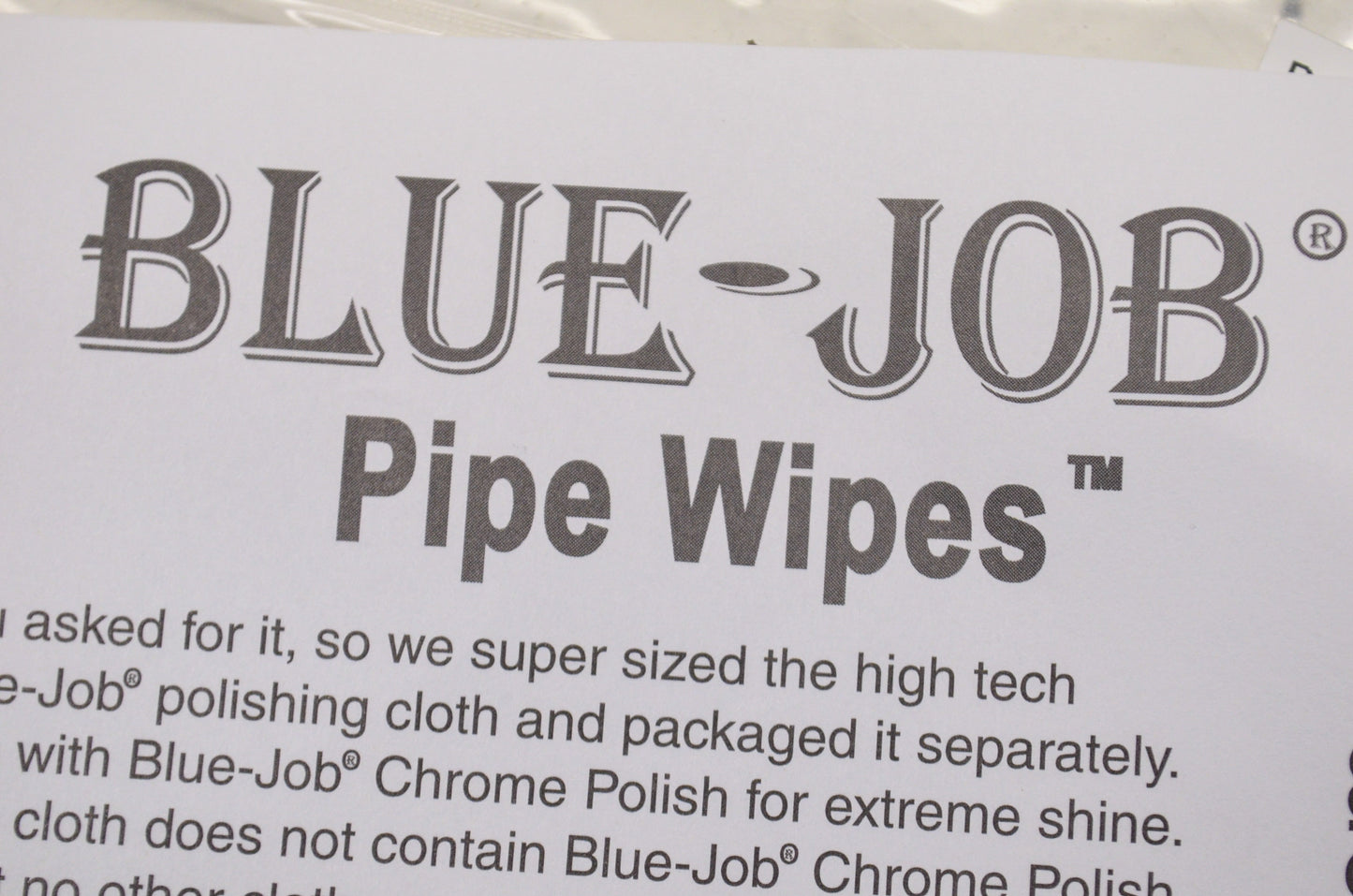 New Blue Job Worlds Best Chrome Polish No Scratch Pipe Wipes Cloth 9.5x4.5in