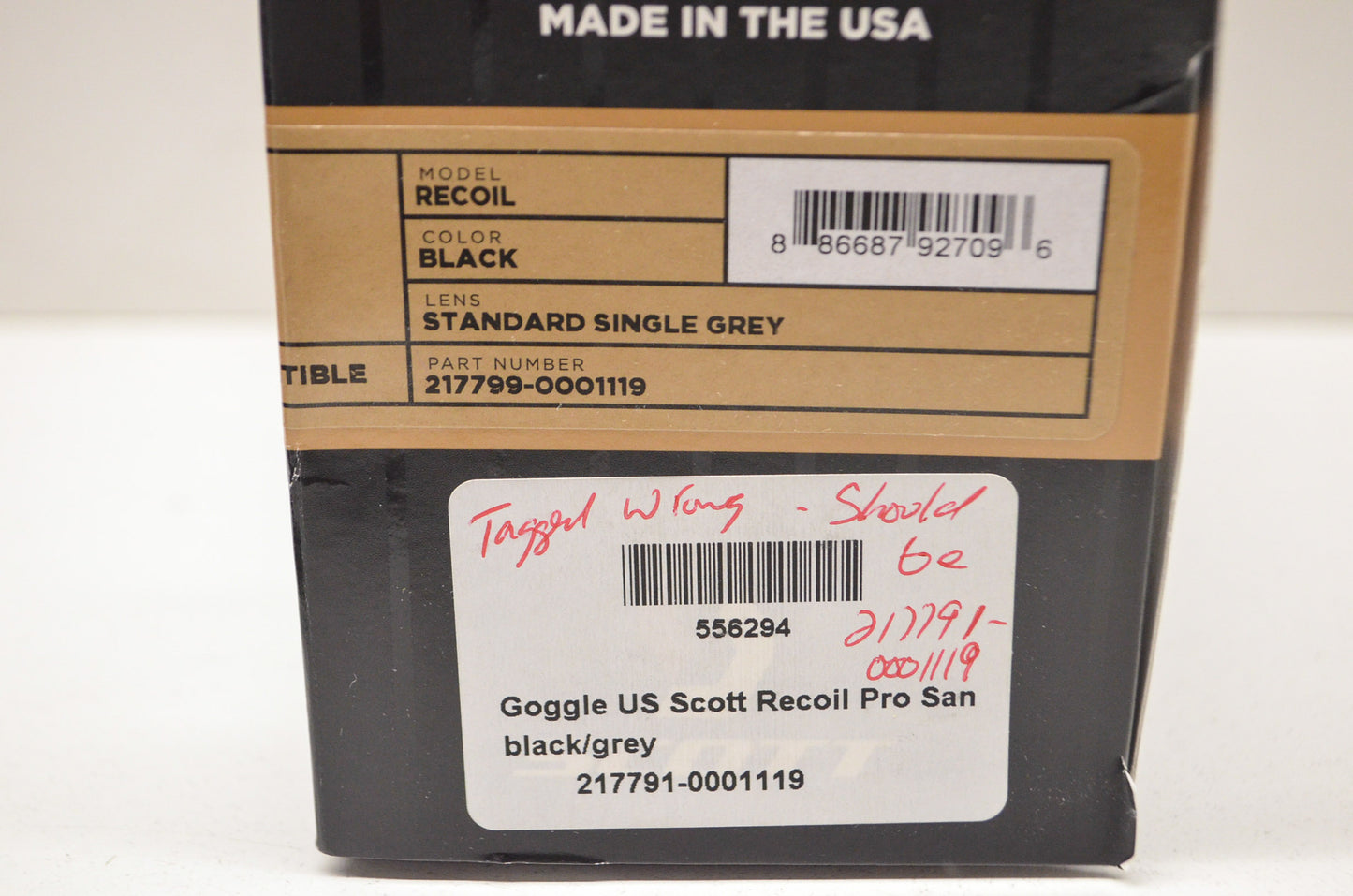 New Scott Recoil Sand Dust Goggles Black W/ Grey Lens