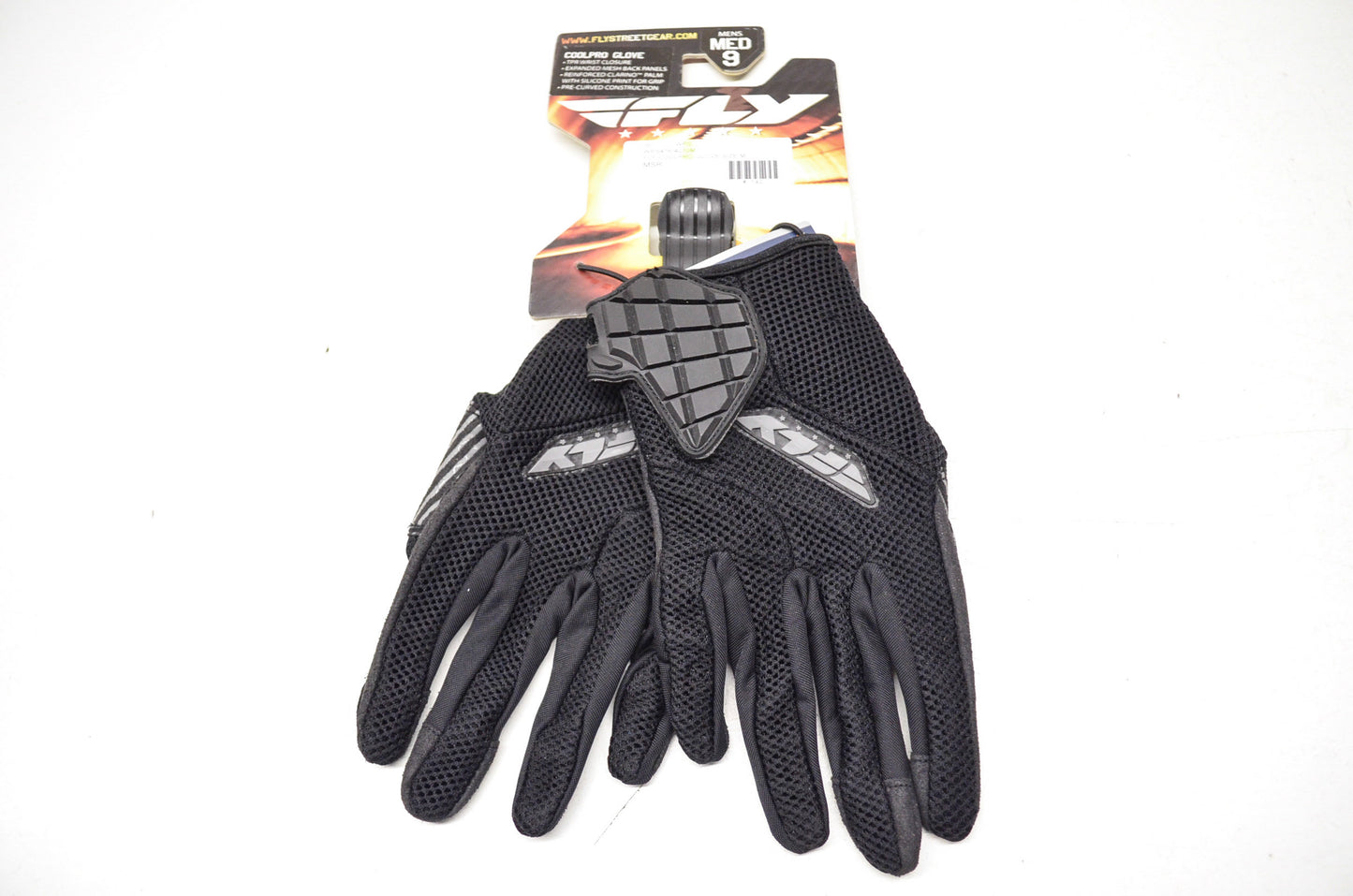 New Fly Racing Black Mesh Coolpro Gloves Men's Med Sz 9