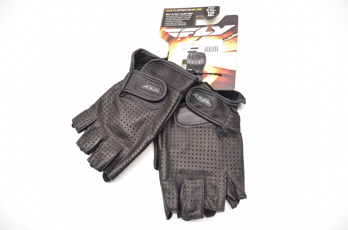 New Fly Racing Half N Half Perforated Fingerless Gloves Men's XXL Sz 12