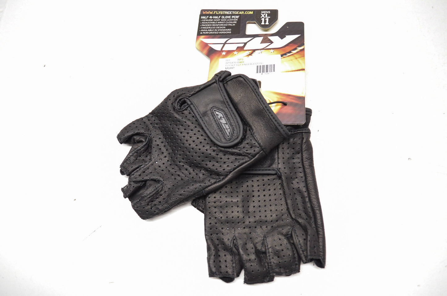 New Fly Racing Half N Half Perforated Fingerless Gloves Men's XL Sz 11