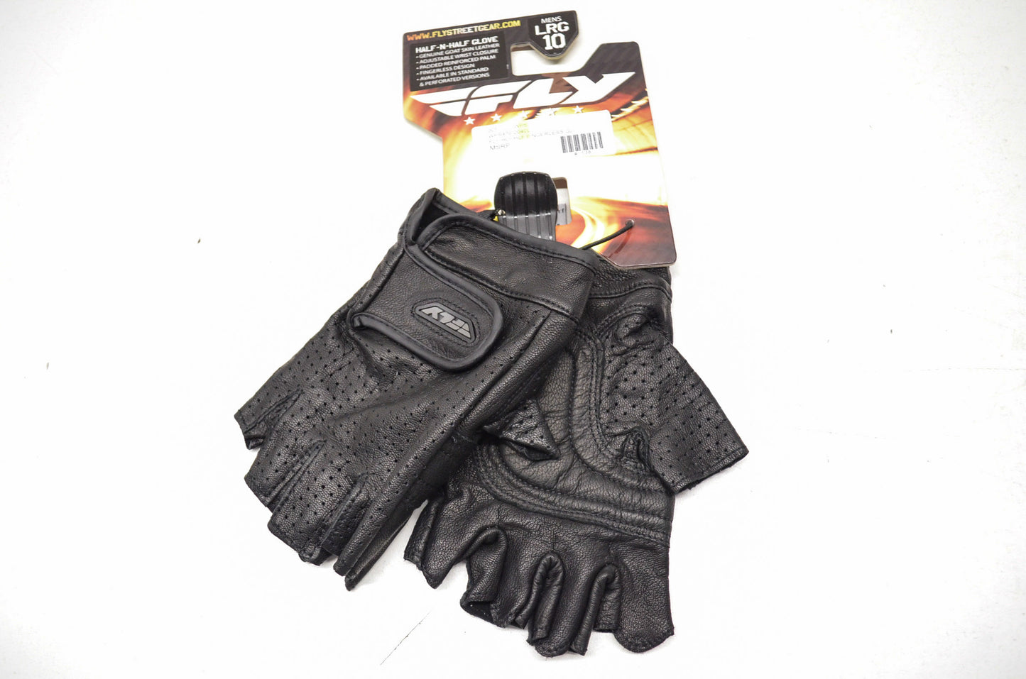 New Fly Racing Half N Half Perforated Fingerless Gloves Men's L Sz 10