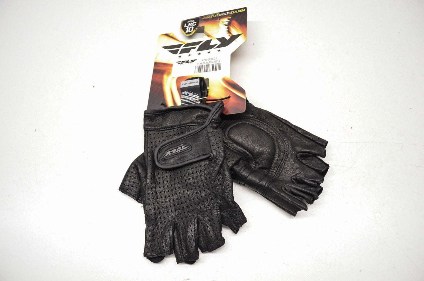 New Fly Racing Half N Half Perforated Fingerless Gloves Men's L Sz 10