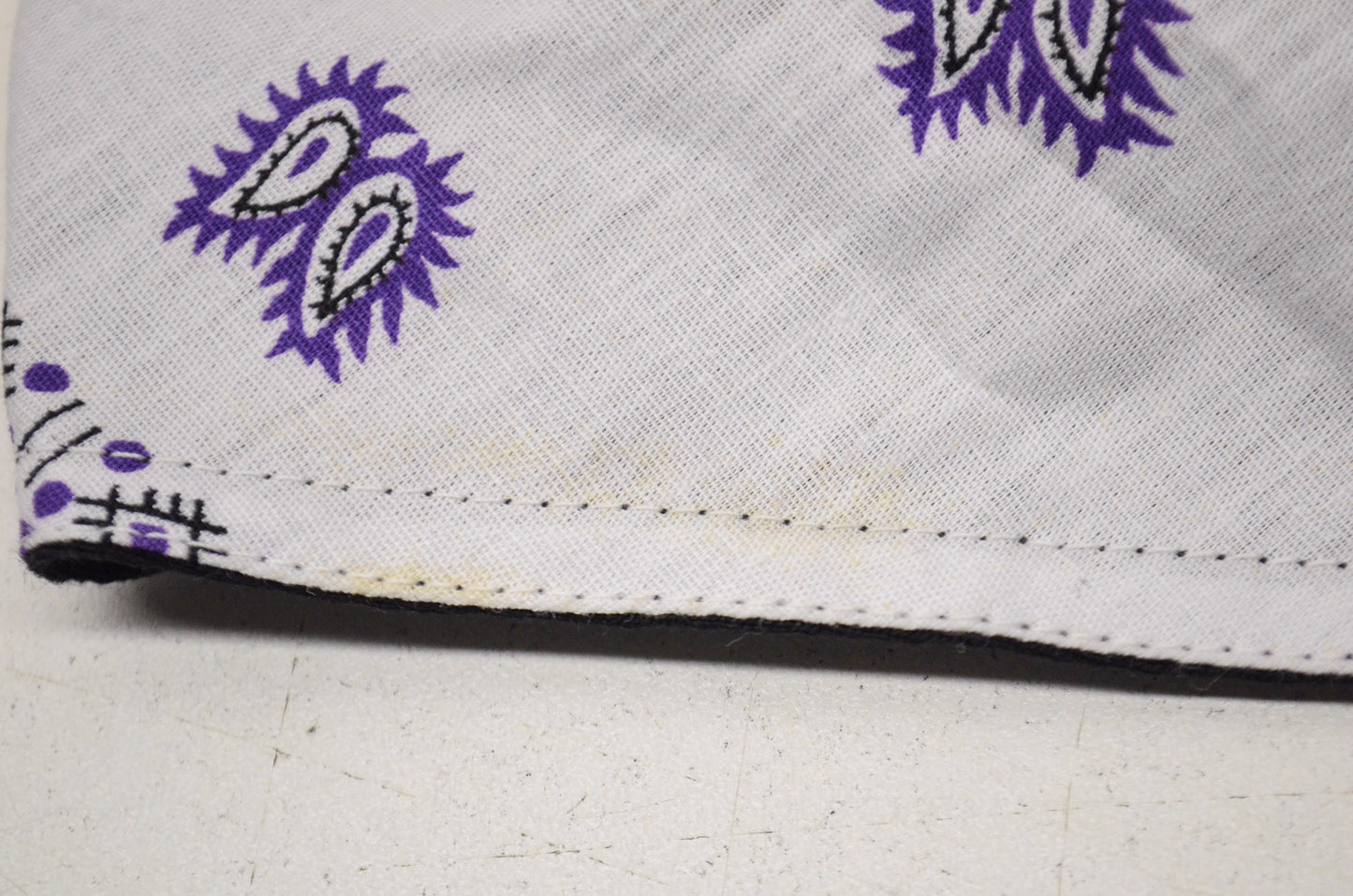Mini Doo Z Elastic Headband White Purple Paisley NOS