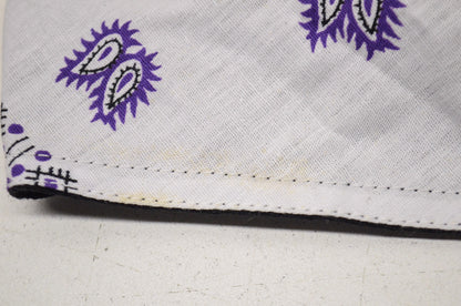 Mini Doo Z Elastic Headband White Purple Paisley NOS