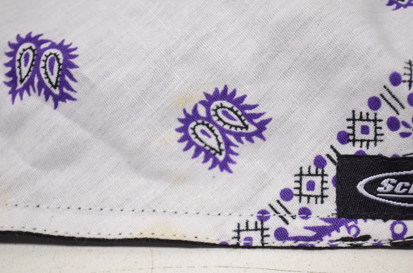 Mini Doo Z Elastic Headband White Purple Paisley NOS