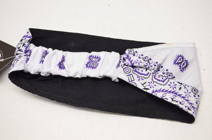 Mini Doo Z Elastic Headband White Purple Paisley NOS