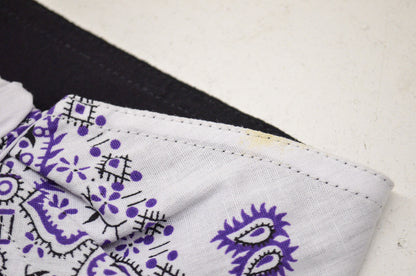 Mini Doo Z Elastic Headband White Purple Paisley NOS