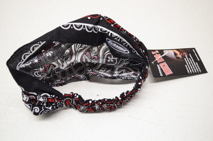 New Schampa Light Rider Doo Z Elastic Headback Black Red Paisley