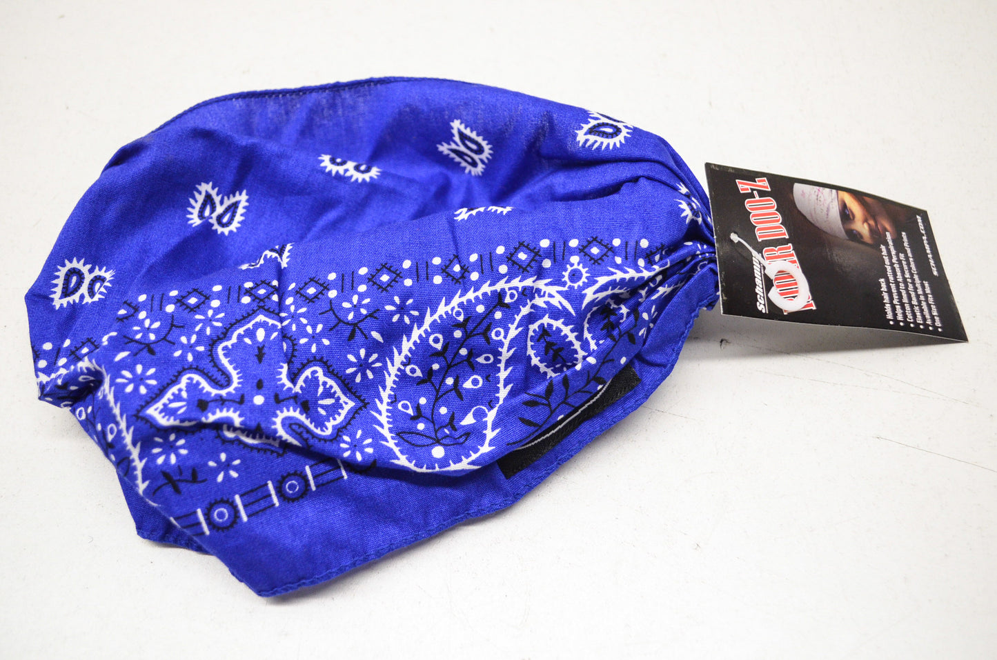 New Schampa Light Rider Doo Z Elastic Headband Royal Blue Paisley