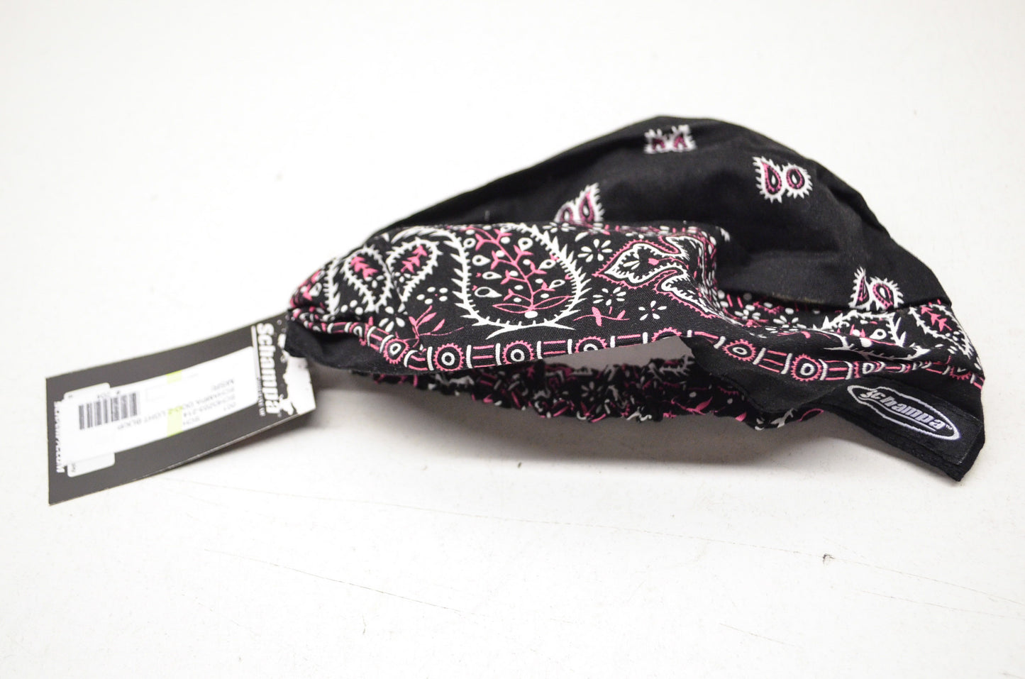 New Schampa Light Rider Doo Z Elastic Headband Black Pink Paisley