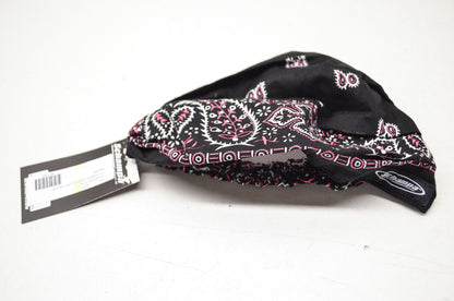 New Schampa Light Rider Doo Z Elastic Headband Black Pink Paisley