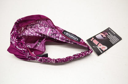 New Schampa Light Rider Doo Z Elastic Headband Magenta Paisley