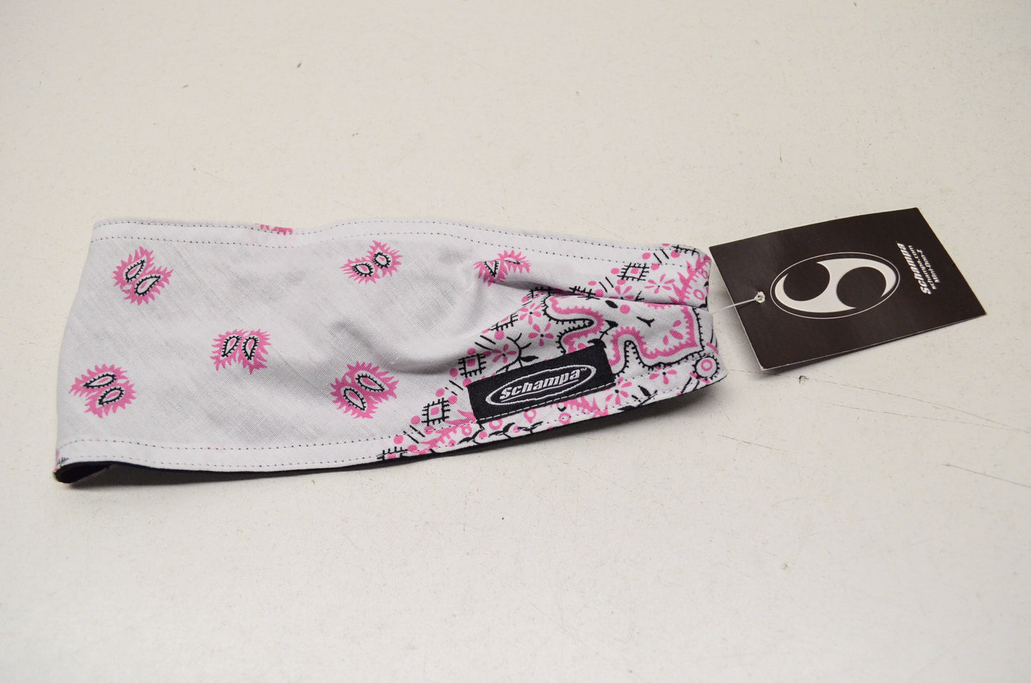 New Schampa Mini Doo Z Elastic Headband White Pink Paisley