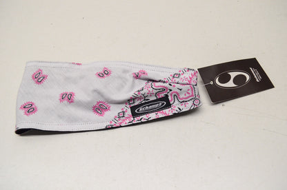 New Schampa Mini Doo Z Elastic Headband White Pink Paisley
