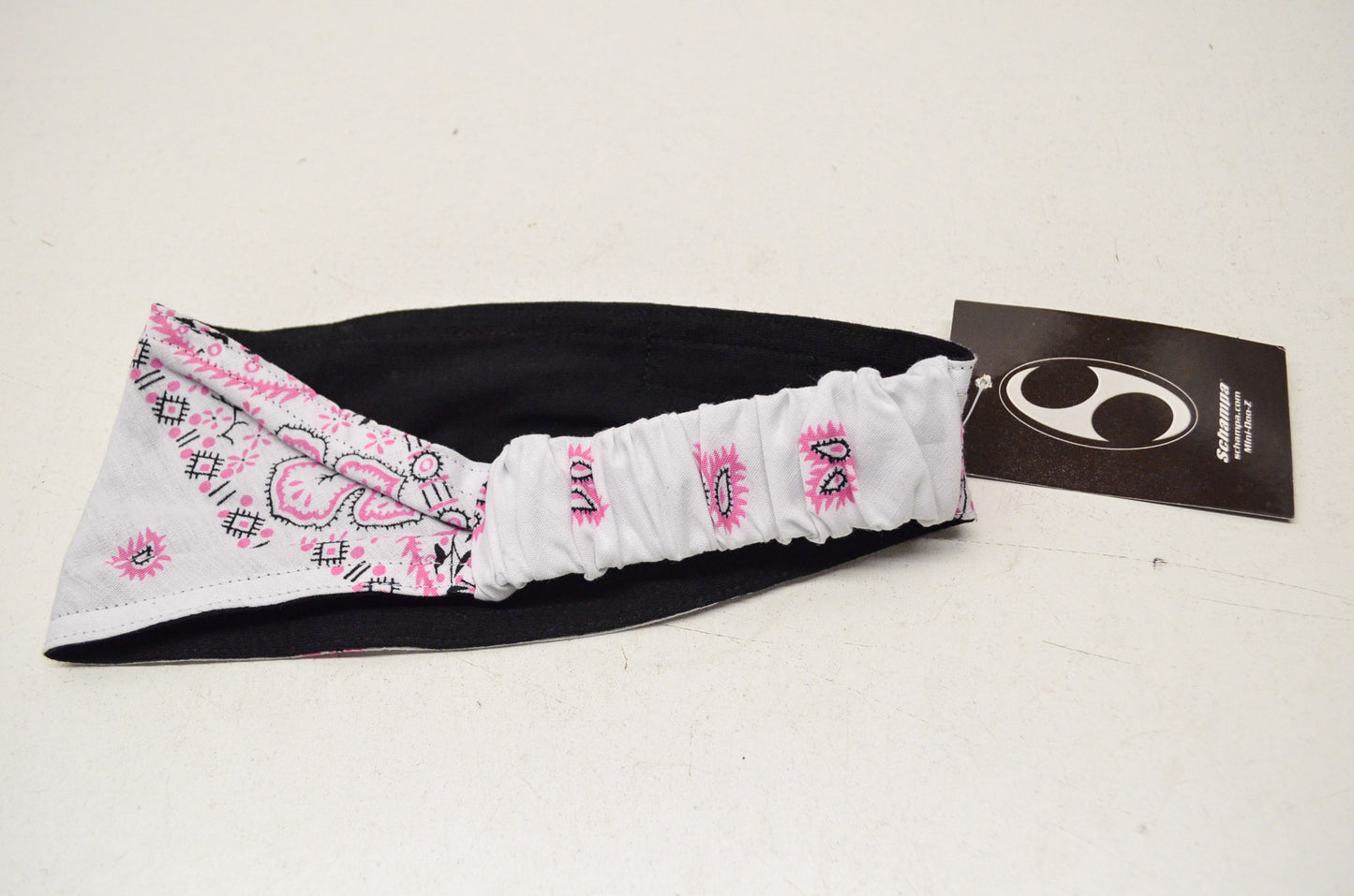 New Schampa Mini Doo Z Elastic Headband White Pink Paisley