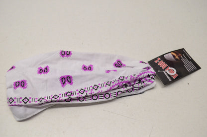 New Schampa Light Rider Doo Z Elastic Headband White Magenta Paisley