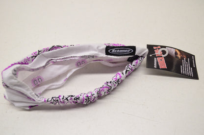 New Schampa Light Rider Doo Z Elastic Headband White Magenta Paisley