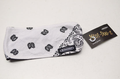 Mini Doo Z Elastic Headband Black White Paisley NOS