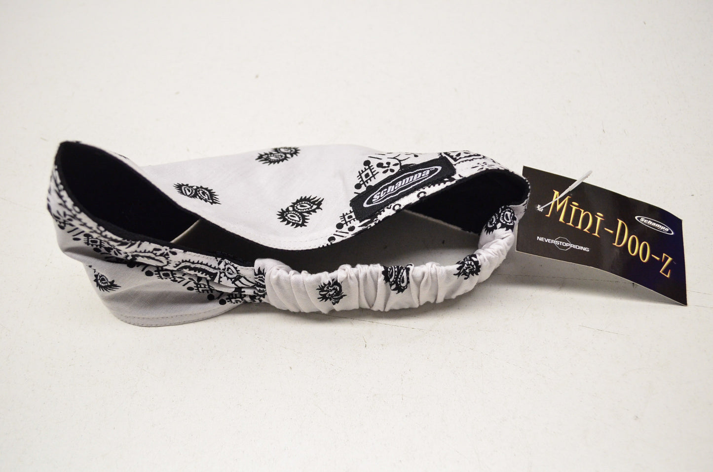 Mini Doo Z Elastic Headband Black White Paisley NOS
