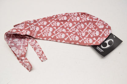 New Schampa Rider Headwrap Coral Skulls & Cross Bones