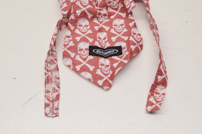 New Schampa Rider Headwrap Coral Skulls & Cross Bones