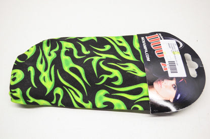 New Schampa Rider Doo Z Headband Black W/ Green Flames