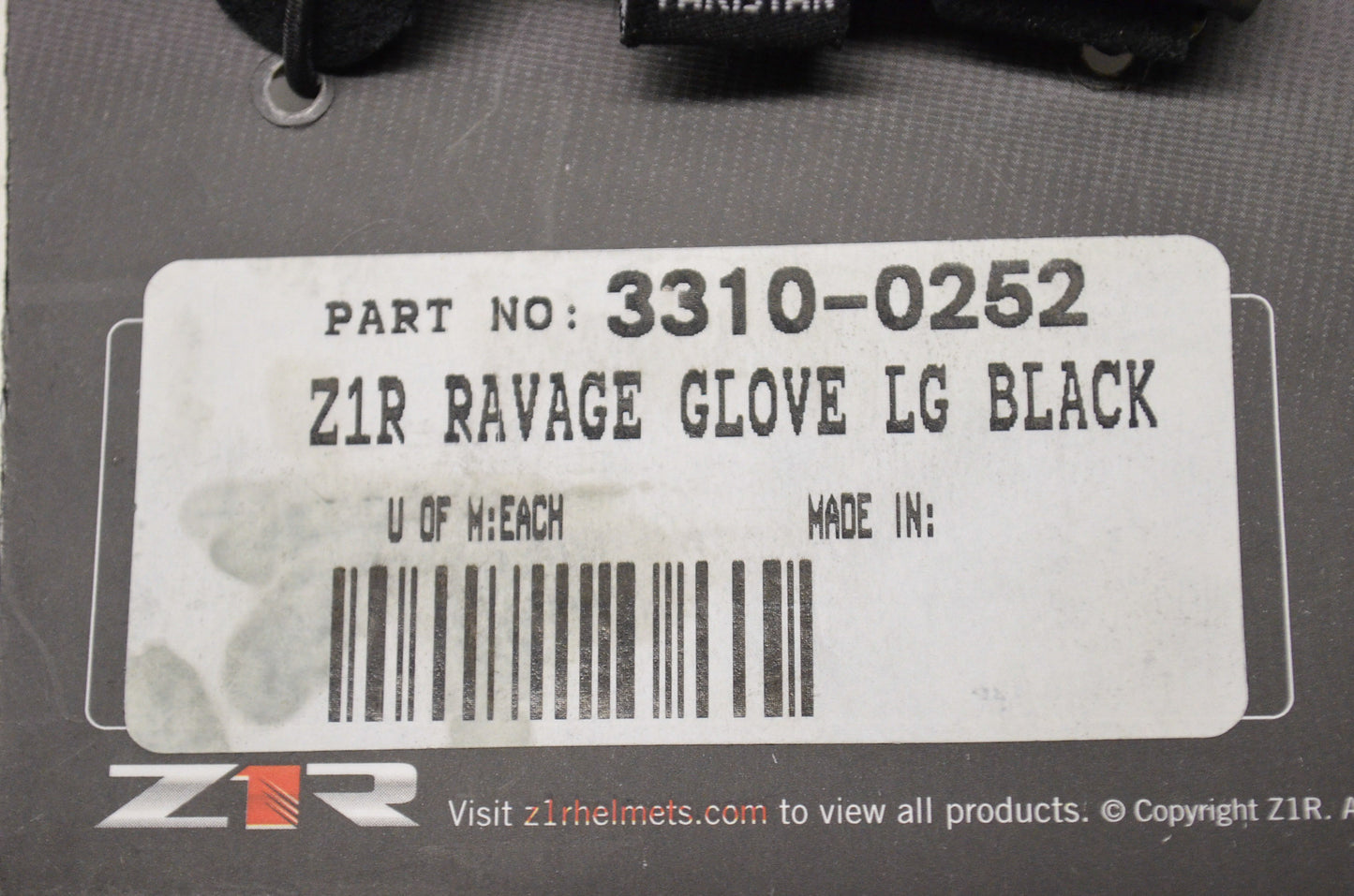 New Z1R Ravage Goat Leather Fingerless Gloves L