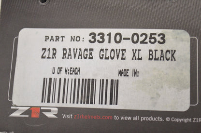 New Z1R Ravage Goat Leather Fingerless Gloves XL