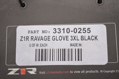 New Z1R Ravage Goat Leather Fingerless Gloves 3XL
