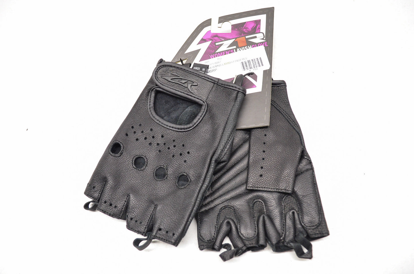 New Z1R Women's Lavish Goat Leather Fingerless Gloves L