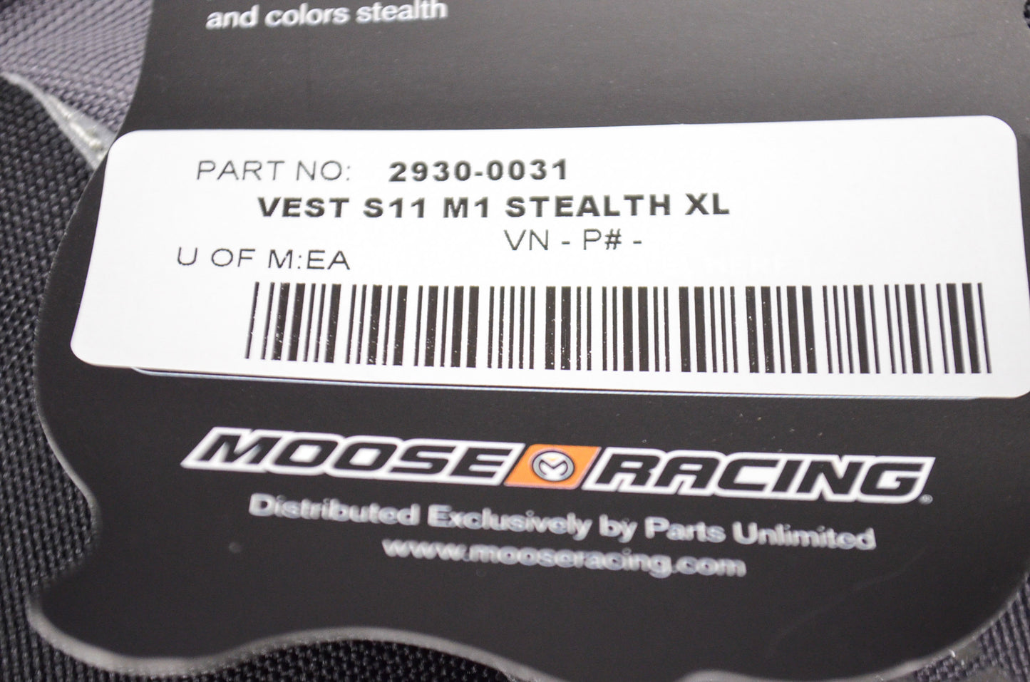 New Moose Racing M1 Stealth Vest Sz 11 XL