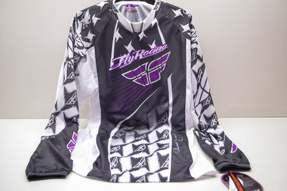 New Fly Racing Ladies Kinetic Jersey Purple Grey 2XL