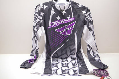 New Fly Racing Ladies Kinetic Jersey Purple Grey S
