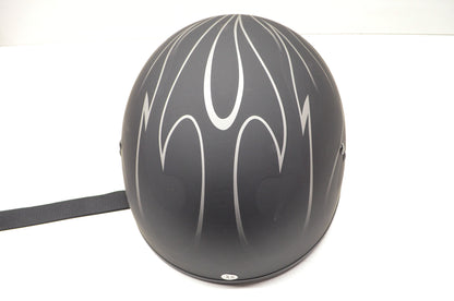 New Gmax Black Flames Naked M.C. Half Helmet Derk2 XSmall