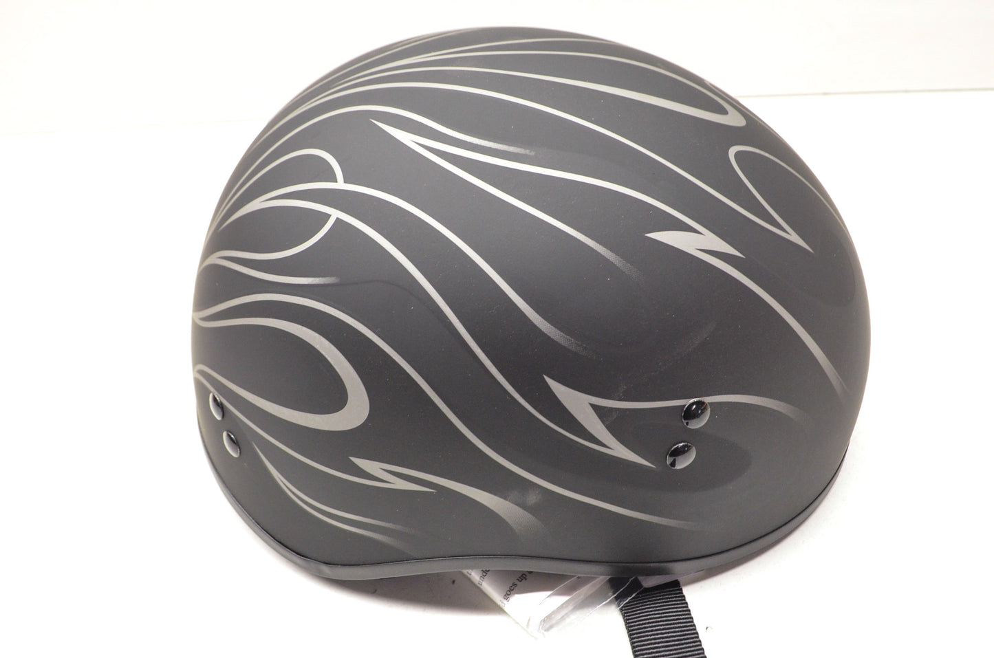 New Gmax Black Flames Naked M.C. Half Helmet Derk2 XSmall