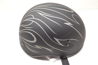 New Gmax Black Flames Naked M.C. Half Helmet Derk2 XSmall