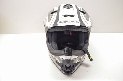 Gmax 860308-B, G3768436, 72-6837L Black White Biographic Off Road TC-15 Helmet L