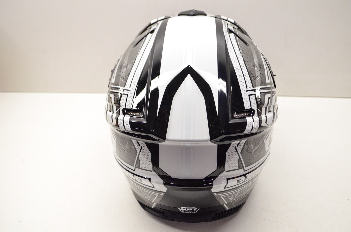 Gmax 860308-B, G3768436, 72-6837L Black White Biographic Off Road TC-15 Helmet L